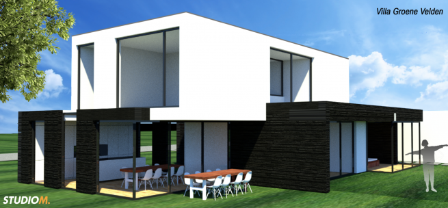 Kubustische Villa 3D