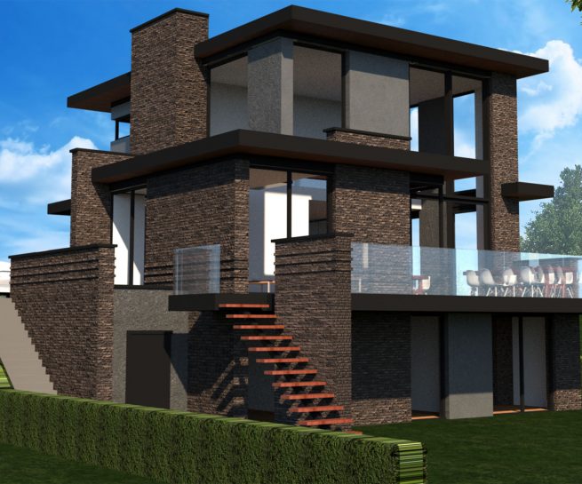 Staalframe villa overstekken 2