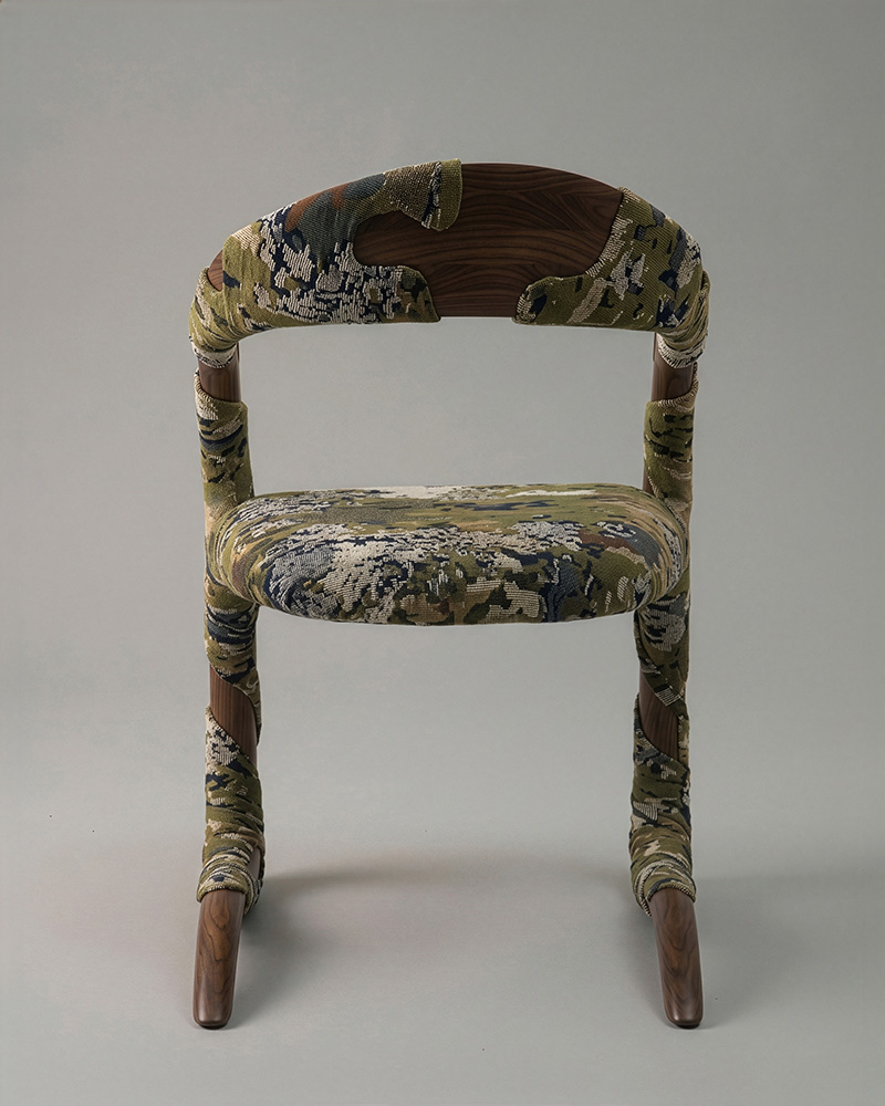 Jardin Dining Armchair with Eden Algues by Studio Romell