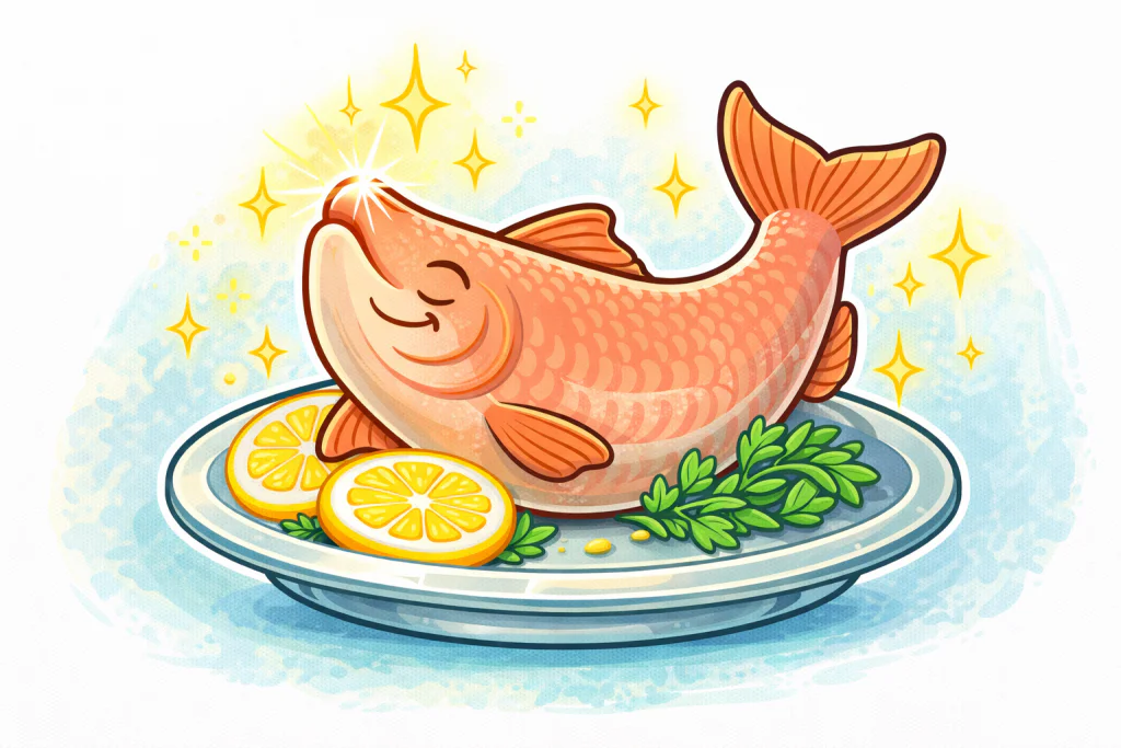 Illustratie bij het spreekwoord: Het neusje van de zalm
