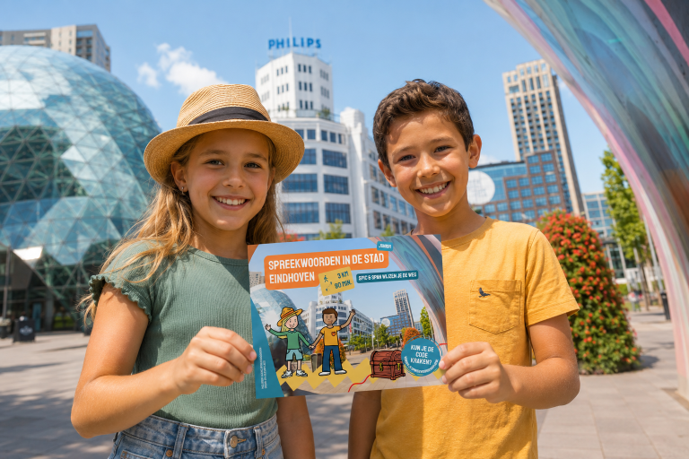 Kinderen met boekje Eindhoven