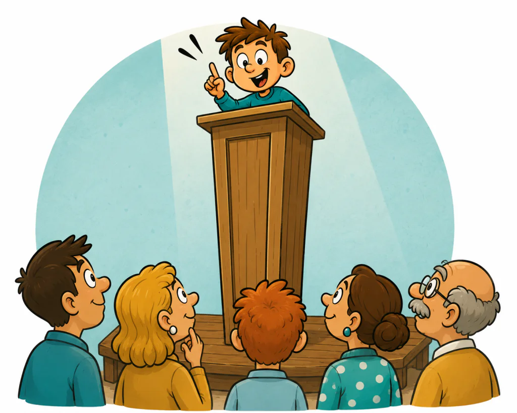 Illustratie bij het spreekwoord: Het hoogste woord hebben
