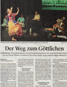 Stuti Aga dance performance with manish Vyas and Band at Choessi Theater Lichtensteig,Switzerland