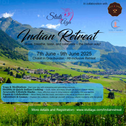 Indian retreat in Swiss Alps, Dance, yoga, cooking, hiking, ayurveda and meditation. All inclusive retreat