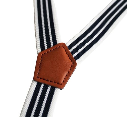 Hvid/Marineblå Stribet Seler 2,5cm brede - Image 3