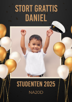 Studentplakat Black & Gold ballong