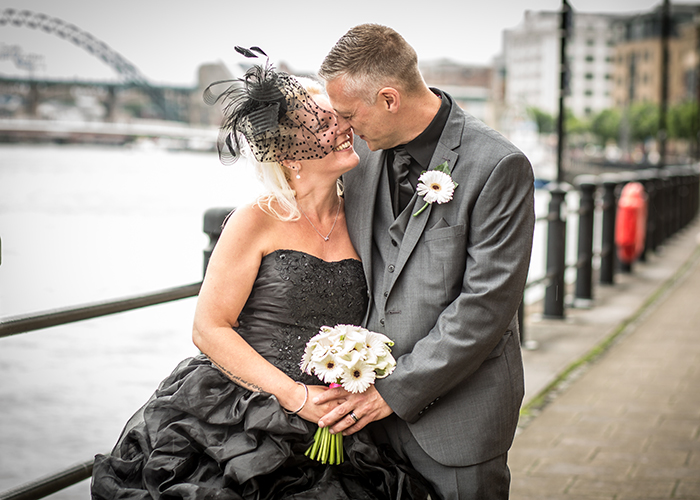 black wedding dress photo