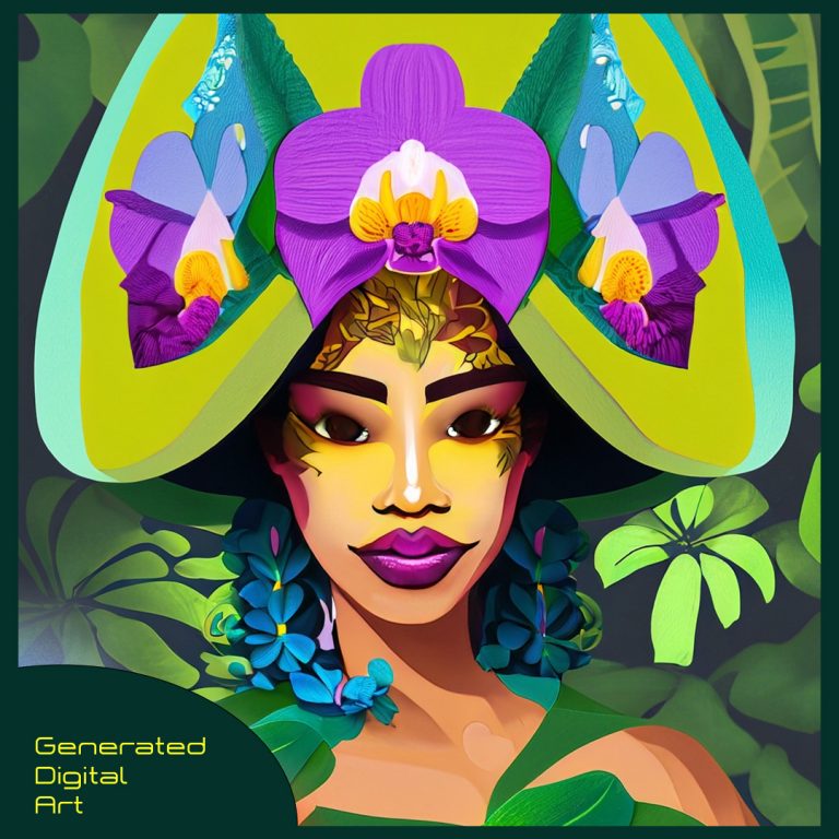 Girl hat - Colorful Orchids3
