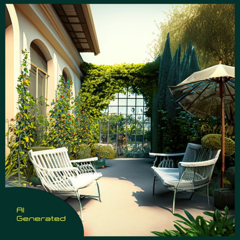 garden design with walk path, chairs3