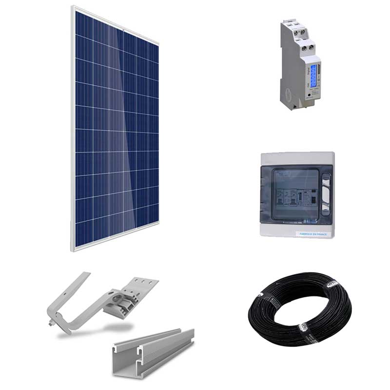 Kit eco 4 panneaux solaires onduleur central - pose en toiture - Kits  autoconsommation solaire