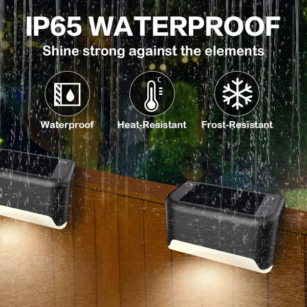 Solar Deck Lights Outdoor, 20 Pcs Solar Step Lights, Waterproof LED Solar Lights for Outdoor Stairs, Step, Fence, Yard, Patio, Railing, Garden and Pathway - Image 7