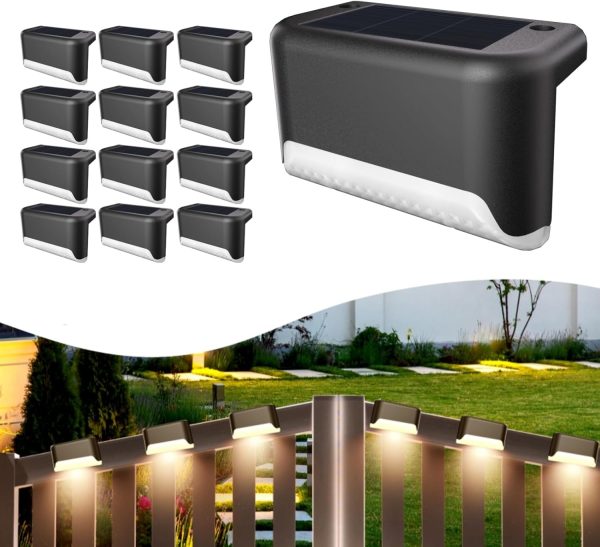 Solar Deck Lights Outdoor, 20 Pcs Solar Step Lights, Waterproof LED Solar Lights for Outdoor Stairs, Step, Fence, Yard, Patio, Railing, Garden and Pathway - Image 9