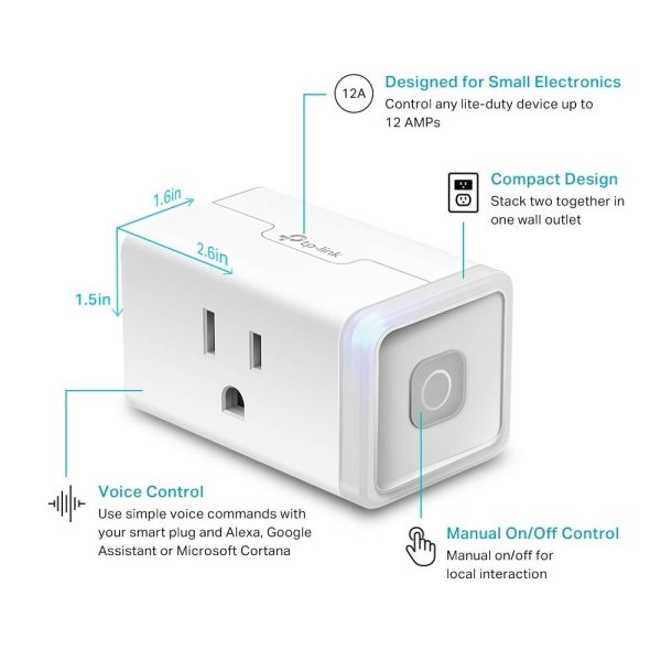 Kasa Smart Plug HS103P4, Smart Home Wi-Fi Outlet Works with Alexa, Echo, Google Home & IFTTT, No Hub Required, Remote Control, 15 Amp, UL Certified, 4-Pack, White - Image 5