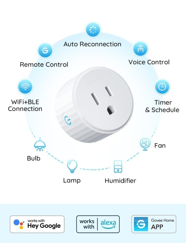 Govee Smart Plug, WiFi Plugs Work with Alexa & Google Assistant, Smart Outlet with Timer & Group Controller, WiFi Outlet for Home, No Hub Required, ETL & FCC Certified, 2.4G WiFi Only, 4 Pack - Image 17