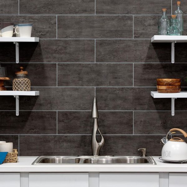 Palisade 22.8" x 7.31" Interlocking Vinyl Waterproof Backsplash Tiles in Carrara Marble - Grout-Free, Easy Install & UV Resistant, Ideal for Kitchen & Bathroom (10 Pack) - Image 42