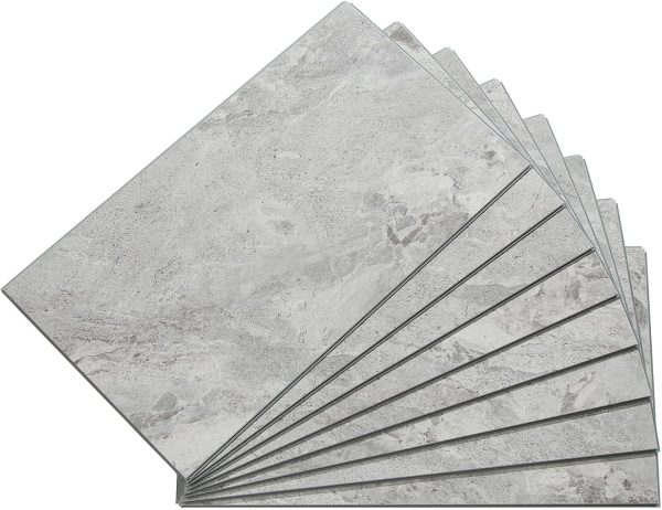 Palisade 22.8" x 7.31" Interlocking Vinyl Waterproof Backsplash Tiles in Carrara Marble - Grout-Free, Easy Install & UV Resistant, Ideal for Kitchen & Bathroom (10 Pack) - Image 202