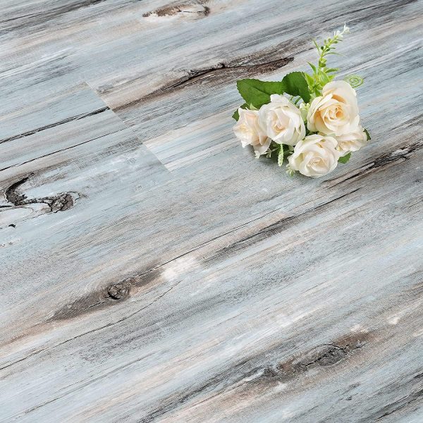 FunStick 6"x36" 15 Tiles Peel and Stick Wood Planks for Walls Flooring Blue Wood Vinyl Flooring Peel and Stick Floor Tile Waterproof Vinyl Plank Flooring Stick on Wood Floor Tiles for Bathroom Bedroom - Image 9