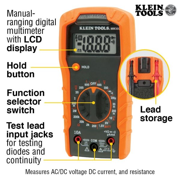 Klein Tools 69149P Electrical Test Kit with Digital Multimeter, Non-Contact Voltage Tester and Electrical Outlet Tester, Leads and Batteries - Image 5