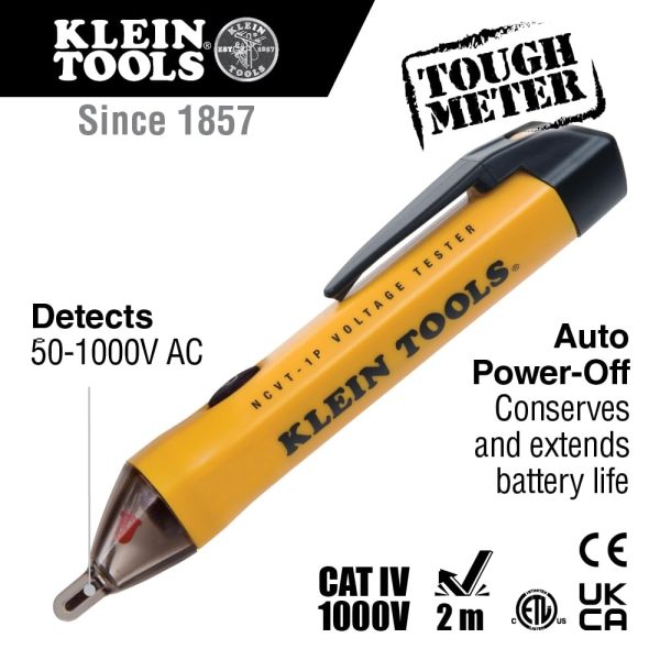 Klein Tools 69149P Electrical Test Kit with Digital Multimeter, Non-Contact Voltage Tester and Electrical Outlet Tester, Leads and Batteries - Image 6