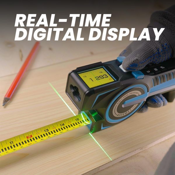 3-in-1 Digital Tape Measure, 330Ft Laser Measurement Tool & Auto Lock Tape with Instant Digital Readout, Extended Laser Line & Incremental Measurement, Replaceable Tape | Swappable Battery | APP Sync - Image 3