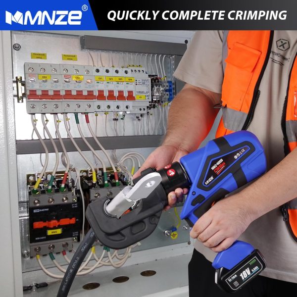 Electric Hydraulic Cable Lug Crimper Pliers Rechargeable Crimping Tool 6 Ton Electrical Terminal Cable Wire Fiber Crimper Kit with 11 Dies (MZ-MKZ-300) - Image 12