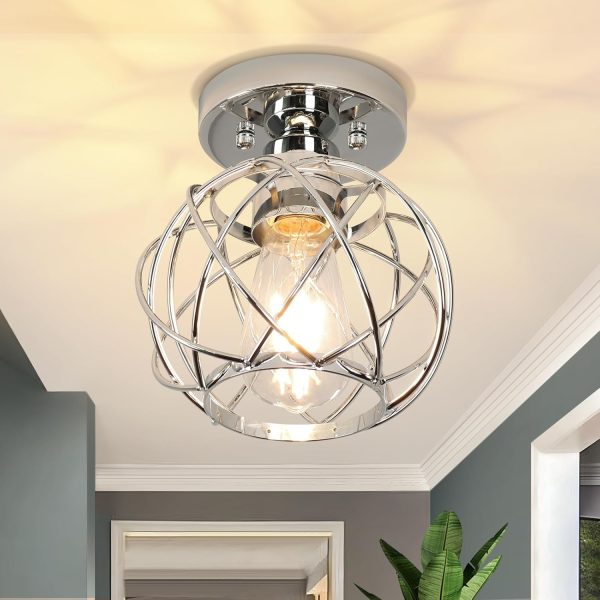 Hallway Ceiling Light fixtures,Flush Mount Ceiling Light Fixture E26 Ceiling Lighting with Crystal Small Chandelier Indoor Lighting for Foyer Entryway Bedroom Bathroom Closet Living Room - Image 26