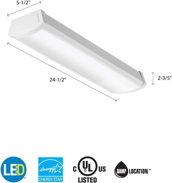 Lithonia Lighting FMLWL 48 840 Low-Profile LED Flush Mount Ceiling Light, Wraparound Lighting Fixture for Kitchen, Laundry Room, Garage, and More, 4-Foot, 4000K Cool White - Image 58