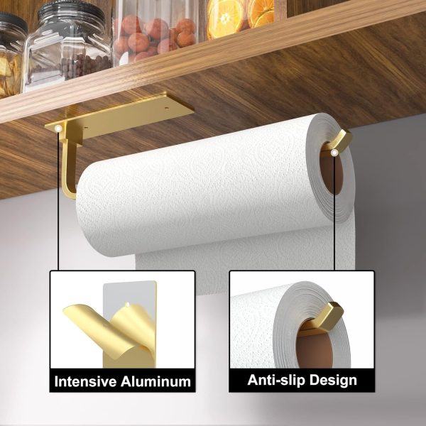 Paper Towel Holder - Self-Adhesive or Drilling, Matte Black Paper Towel Rack Under Cabinet for Kitchen, Upgraded Aluminum Kitchen Roll Holder - Lighter but Stronger Than Stainless Steel! - Image 9