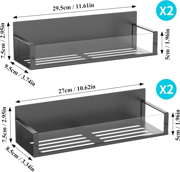 4 Pack Magnetic Spice Storage Rack Organizer for Refrigerator and Oven, Black Fridge Organizers and Storage - Image 117