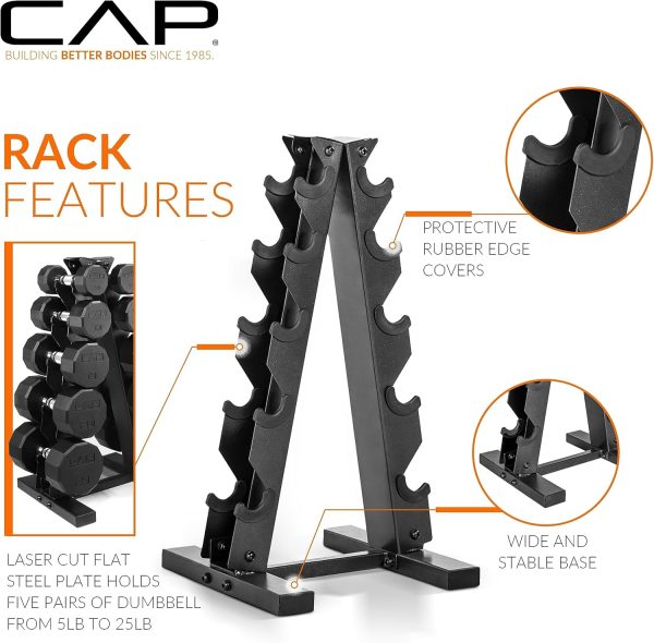 CAP Barbell Dumbbell Set with Rack | Multiple Options in 150lbs and 210lbs - Image 33