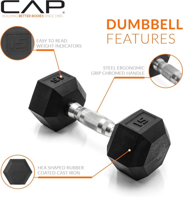 CAP Barbell Dumbbell Set with Rack | Multiple Options in 150lbs and 210lbs - Image 41