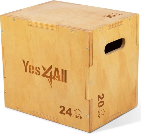 Yes4All 3-in-1 Wooden Plyo Box - Plyometric Jump Box for Home Gym and Outdoor Workouts, 450 lbs Box Jump - Image 24