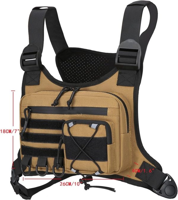 Outdoor Sports Chest Bag for Men, Chest Vest Holster Fits Most Pistols, EDC Travel Chest Pack for Running, Hiking - Image 15