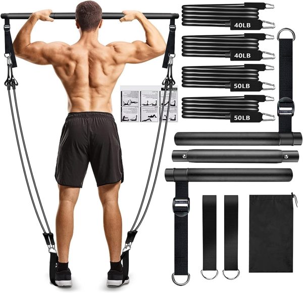 Pilates Bar Kit with Resistance Bands,Pilates Bar with Stackable Bands Workout Equipment for Legs,Hip,Waist and Arm,Exercise Fitness Equipment for Women & Men Home Gym Yoga Pilates - Image 10