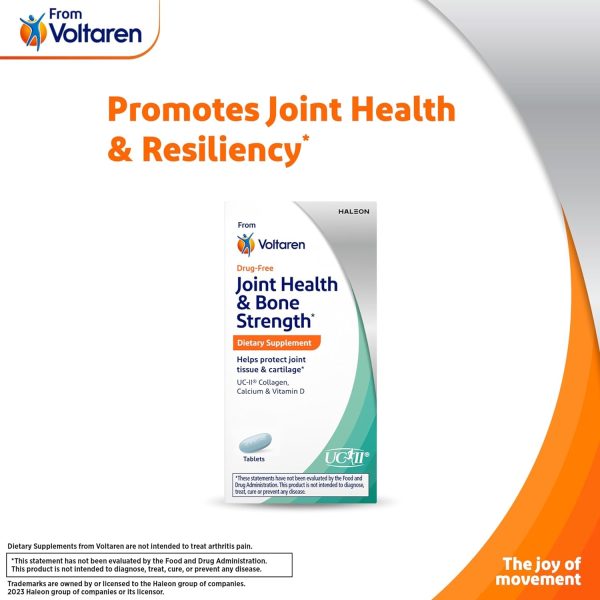 Voltaren Joint Health and Bone Strength Dietary Supplement from Voltaren, with UC-II (R) Collagen, Calcium, and Vitamin D for Healthy Aging of Joint Tissue and Cartilage 30 Count Bottle - Image 3