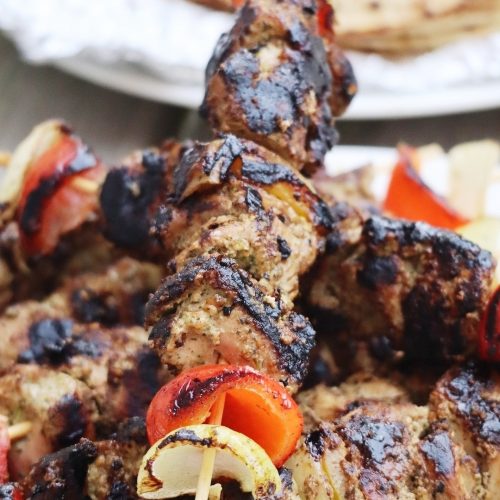 Grilled chicken skewers