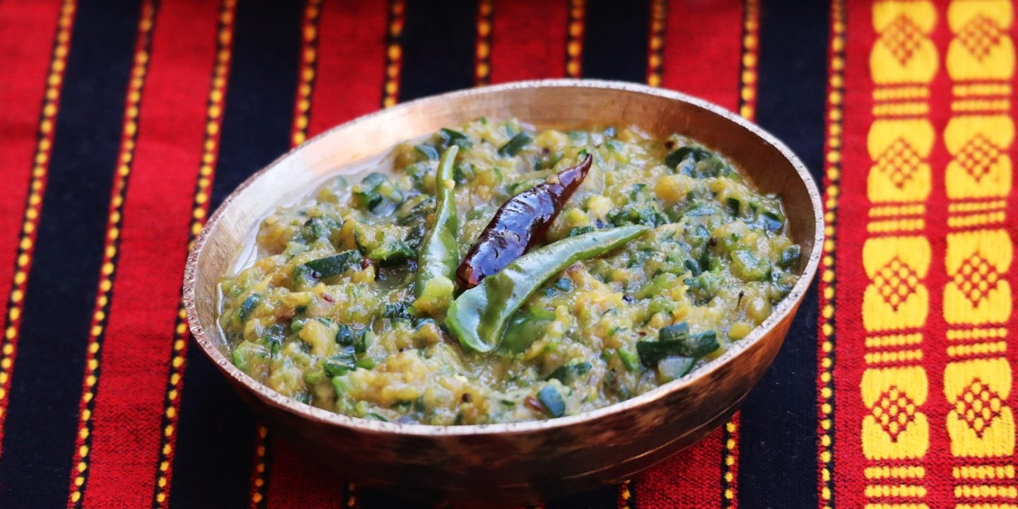 Courgette / zucchini khar (Assamese recipe)