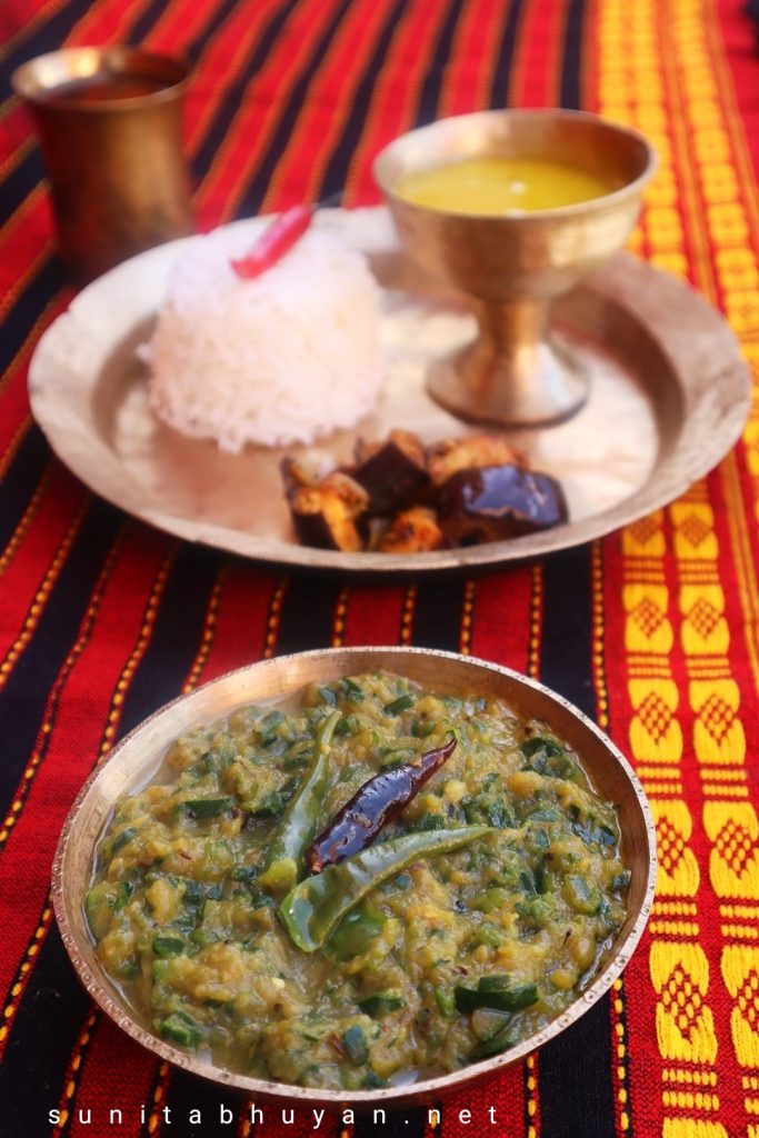 Courgette / zucchini khar (Assamese recipe)