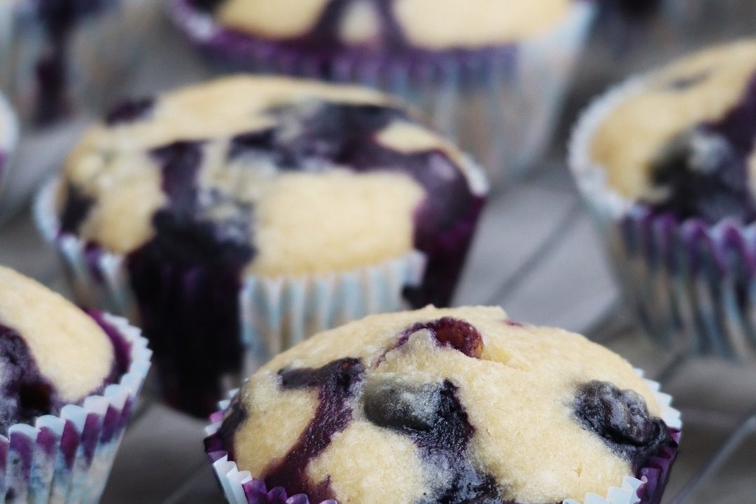 Whole wheat blueberry and coconut muffins