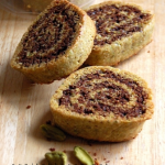 Pistachio and chocolate pinwheel cookies