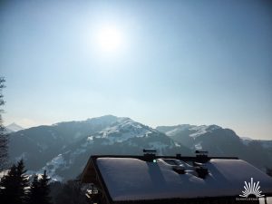 Ausblick auf Tirol von der Rosialm