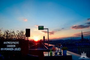 Blick über Wien zum Sonnenuntergang