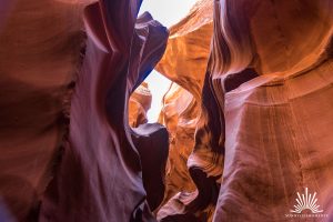 rotes Gestein mit Herz im Antelope Canyon