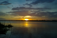Sunset riverbank
