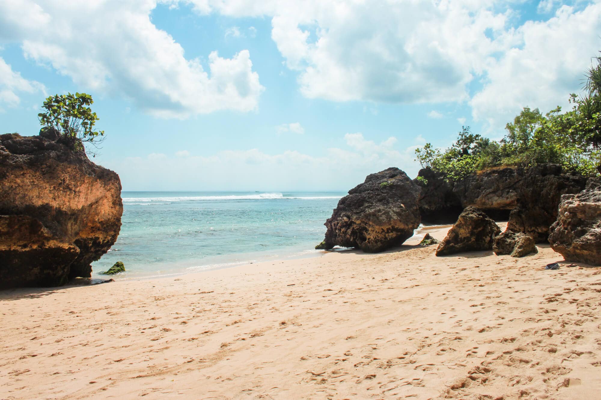 Early morning on an empty Padang Padang Beach, one of my favorite areas to stay in Bali.