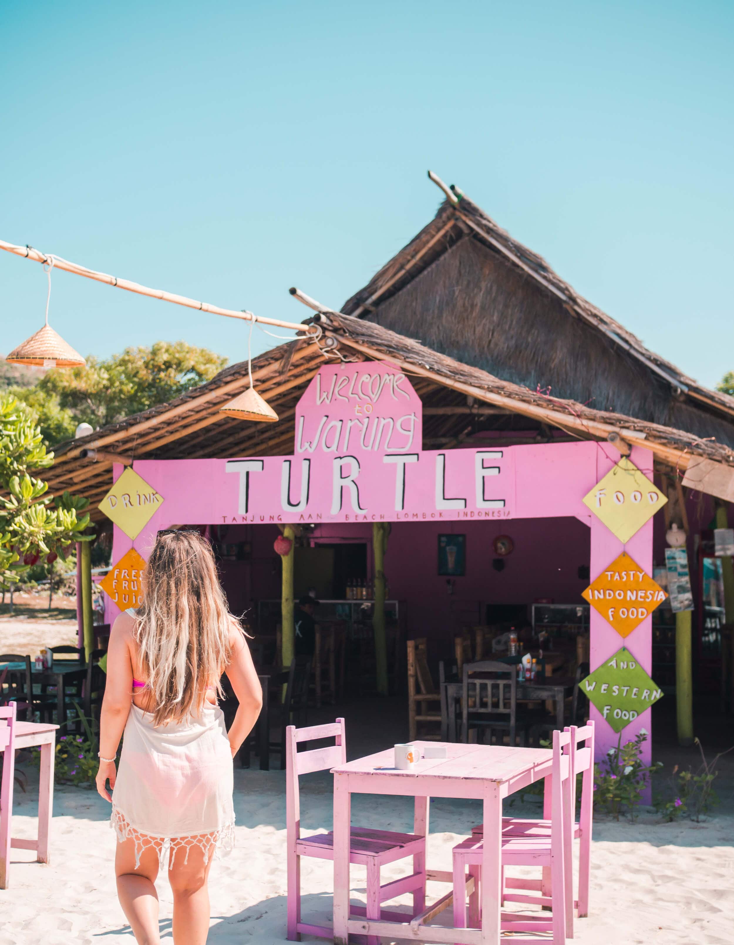 Warung Turtle on Tanjung Aan - Best beach in Lombok