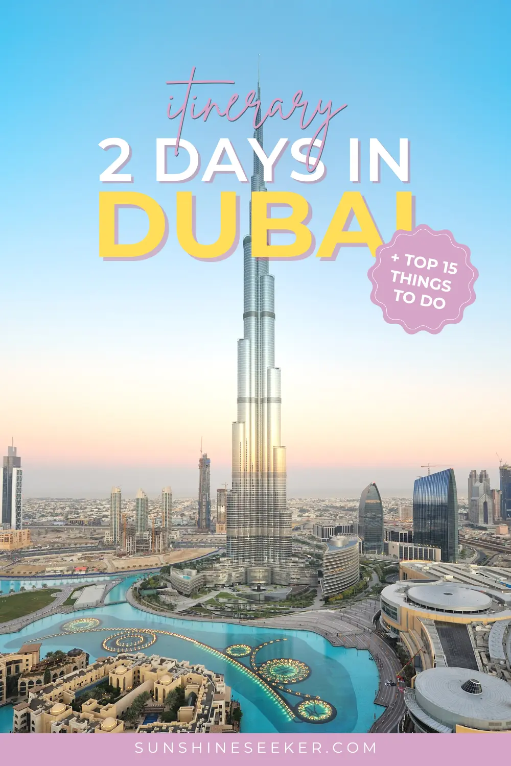 Are you looking for the perfect Dubai itinerary for first timers? Click through for a complete guide to the best things to do and places to see during your 2 days in Dubai. This itinerary includes Old Dubai with its souks, modern architecture such as the Burj Khalifa, shopping, beautiful white-sand beaches, culinary experiences and the best guided tours in Dubai. How to spend two days in Dubai.
