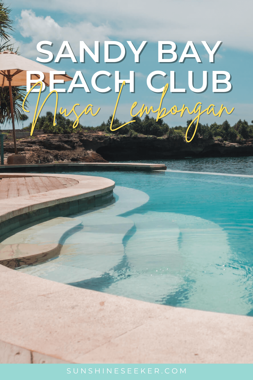 Looking for the best beach club on Nusa Lembongan? Check out Sandy Bay Beach Club, a picture perfect place with pool, white sand beach and even a spa.