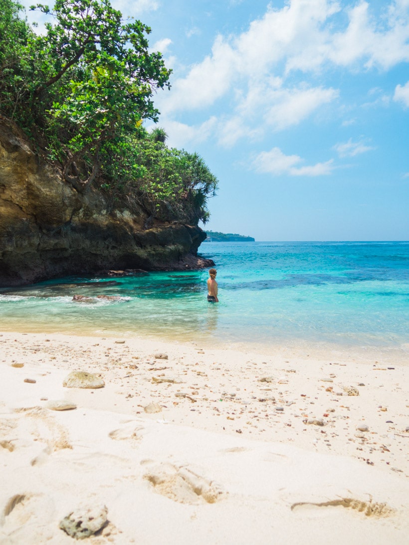 The best place to swim at Secret Beach Nusa Ceningan