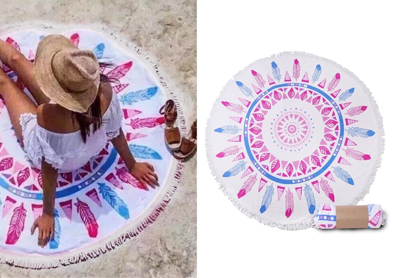 Gift ideas for travel girls - Mandala boho cotton beach towel